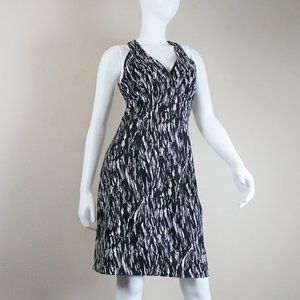 Connected Apparel Black & White Pattern Dress